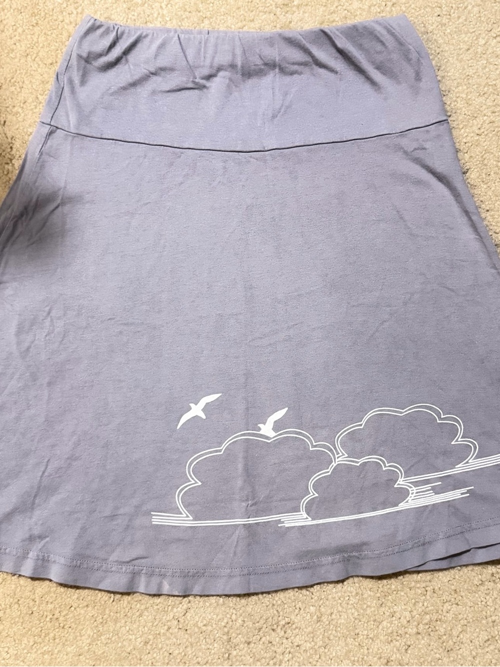 Women's Lavender Graphic A-Line Skirt